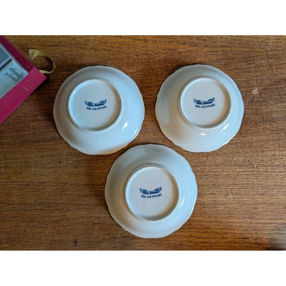 Blue Danube Vintage Fine China Set of 3 Fruit Dessert Bowls 5 3/8